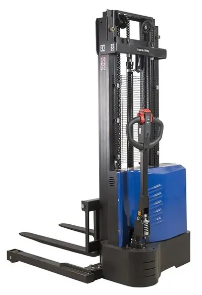 Carretilla elevadora apiladora de paletas totalmente eléctrica con patas de apoyo LM-FES10SL