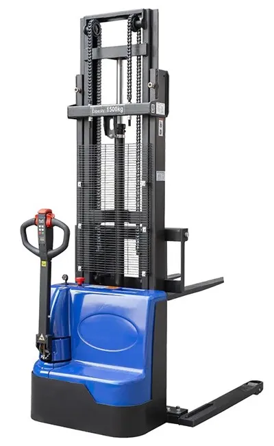 Carretilla elevadora apiladora de paletas totalmente eléctrica con pórtico de horquilla LM-FES15SL con capacidad de 1,5 T